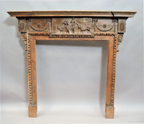 George III Carved Pine Chimney Piece / Fire Surround
