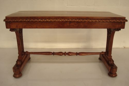GEO IV FIGURED OAK END SUPPORT CENTRE TABLE - ADDITIONAL PHOTO 3
