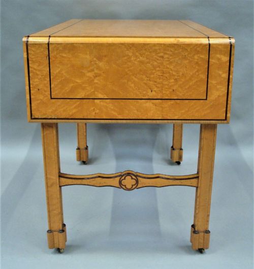 C19TH FRENCH BIRDS EYE MAPLE SOFA TABLE - ADDITIONAL PHOTO 4