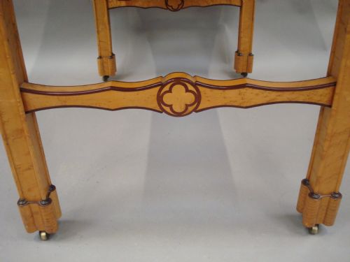 C19TH FRENCH BIRDS EYE MAPLE SOFA TABLE - ADDITIONAL PHOTO 6