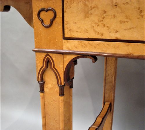C19TH FRENCH BIRDS EYE MAPLE SOFA TABLE - ADDITIONAL PHOTO 15