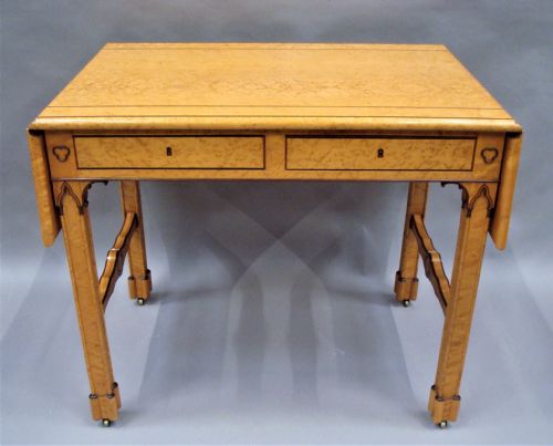 C19TH FRENCH BIRDS EYE MAPLE SOFA TABLE - ADDITIONAL PHOTO 18