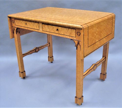 C19TH FRENCH BIRDS EYE MAPLE SOFA TABLE - ADDITIONAL PHOTO 19