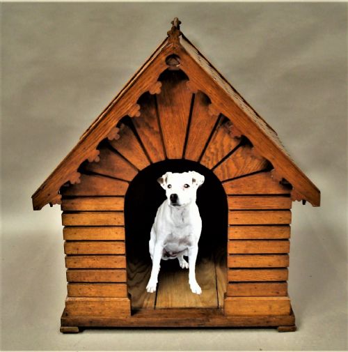 C19th Oak Dog House / Dog Kennel in the Form of a House