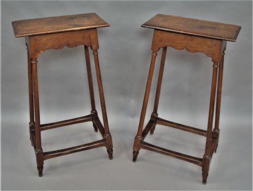 C19TH PAIR OF OAK TABLES STANDS - ADDITIONAL PHOTO 7