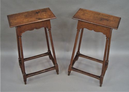 C19TH PAIR OF OAK TABLES STANDS - ADDITIONAL PHOTO 8