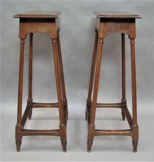 C19TH PAIR OF OAK TABLES STANDS - ADDITIONAL PHOTO 10
