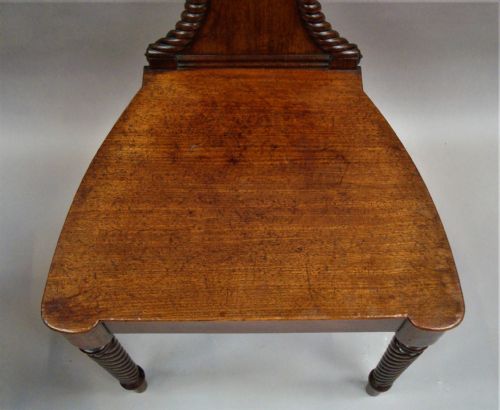 REGENCY PAIR OF MAHOGANY HALL CHAIRS OF UNUSUAL DESIGN - ADDITIONAL PHOTO 16
