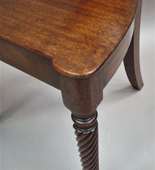 REGENCY PAIR OF MAHOGANY HALL CHAIRS OF UNUSUAL DESIGN - ADDITIONAL PHOTO 18