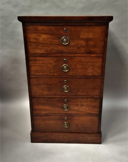 REGENCY MAHOGANY SECRETAIRE CHEST OF DRAWERS - ADDITIONAL PHOTO 1