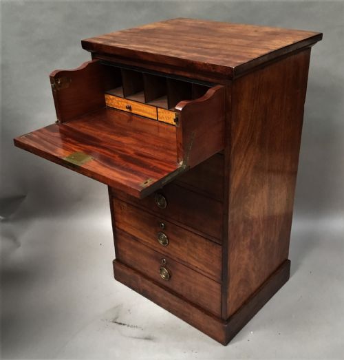 REGENCY MAHOGANY SECRETAIRE CHEST OF DRAWERS - ADDITIONAL PHOTO 2