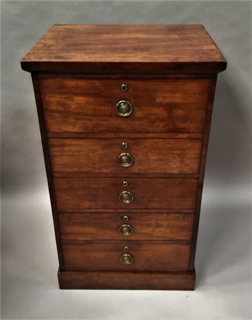 REGENCY MAHOGANY SECRETAIRE CHEST OF DRAWERS - ADDITIONAL PHOTO 3