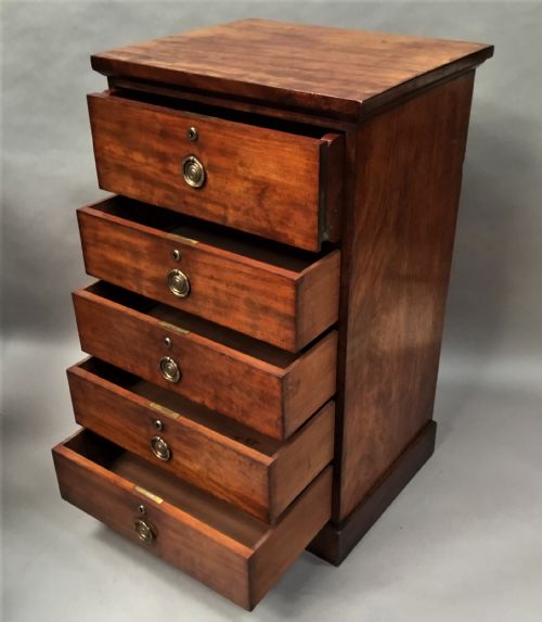 REGENCY MAHOGANY SECRETAIRE CHEST OF DRAWERS - ADDITIONAL PHOTO 6