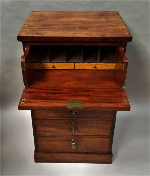 REGENCY MAHOGANY SECRETAIRE CHEST OF DRAWERS - ADDITIONAL PHOTO 7