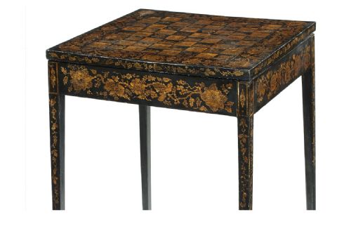 REGENCY PENWORK DECORATED CHESS TABLE OCCASIONAL TABLE - ADDITIONAL PHOTO 2