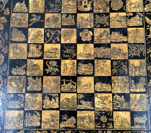 REGENCY PENWORK DECORATED CHESS TABLE OCCASIONAL TABLE - ADDITIONAL PHOTO 11