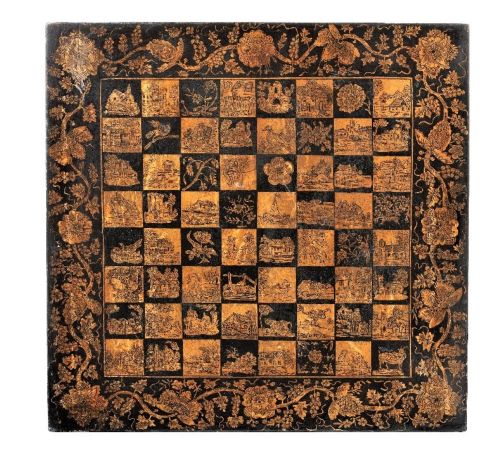 REGENCY PENWORK DECORATED CHESS TABLE OCCASIONAL TABLE - ADDITIONAL PHOTO 17