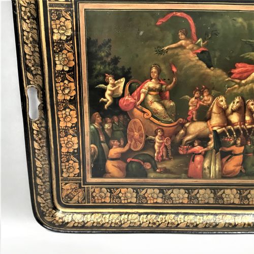 REGENCY PAINTED TOLE TRAY ON STAND OF LARGE PROPORTIONS - ADDITIONAL PHOTO 6