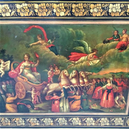 REGENCY PAINTED TOLE TRAY ON STAND OF LARGE PROPORTIONS - ADDITIONAL PHOTO 8