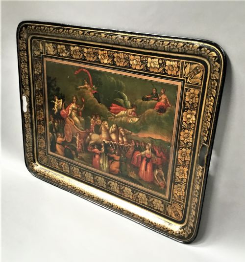 REGENCY PAINTED TOLE TRAY ON STAND OF LARGE PROPORTIONS - ADDITIONAL PHOTO 17