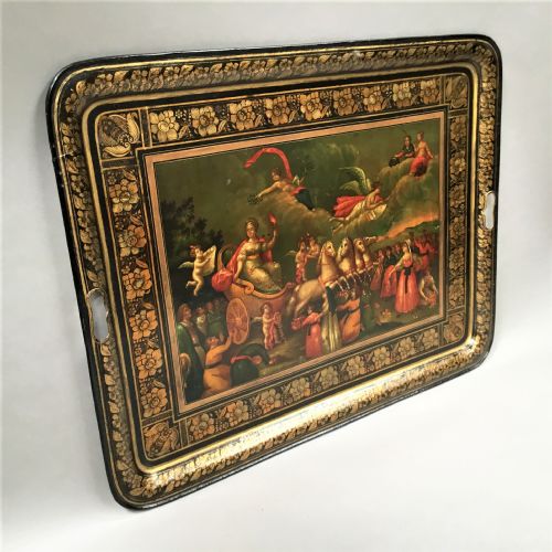 REGENCY PAINTED TOLE TRAY ON STAND OF LARGE PROPORTIONS - ADDITIONAL PHOTO 18