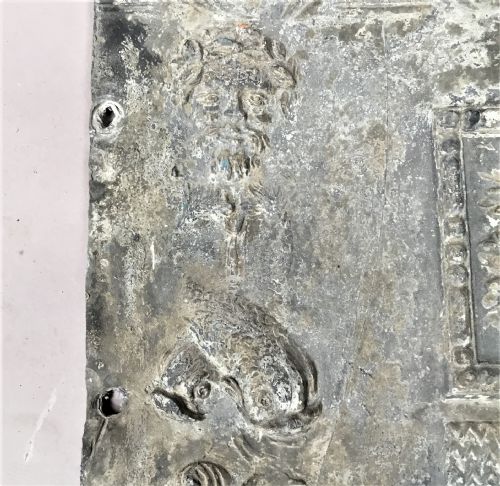 GEORGIAN LEAD CISTERN PANEL DATED 1765 AND OF MARINE INTEREST - ADDITIONAL PHOTO 12