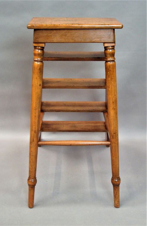 C19TH ENGLISH SET OF FRUITWOOD LIBRARY STEPS - ADDITIONAL PHOTO 4