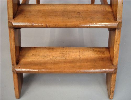 C19TH ENGLISH SET OF FRUITWOOD LIBRARY STEPS - ADDITIONAL PHOTO 11
