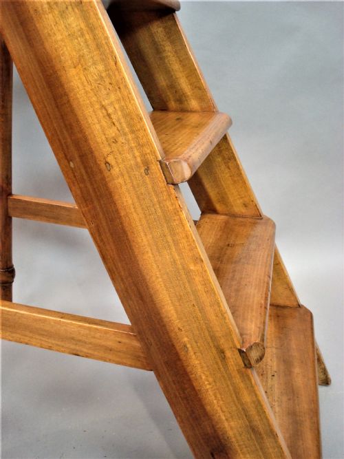 C19TH ENGLISH SET OF FRUITWOOD LIBRARY STEPS - ADDITIONAL PHOTO 14