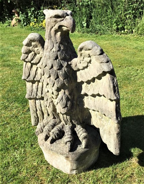 C20TH LARGE COMPOSITION STONE EAGLE - ADDITIONAL PHOTO 3