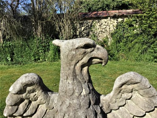 C20TH LARGE COMPOSITION STONE EAGLE - ADDITIONAL PHOTO 4