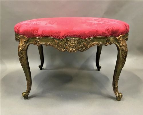 C19th  Parcel Gilt Salon Stool
