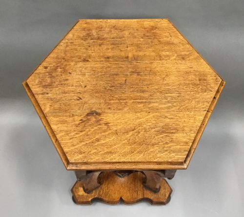C19TH GOTHIC OAK OCCASIONAL TABLE - ADDITIONAL PHOTO 2