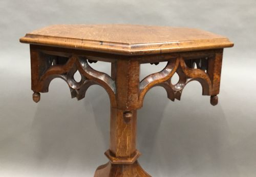 C19TH GOTHIC OAK OCCASIONAL TABLE - ADDITIONAL PHOTO 8