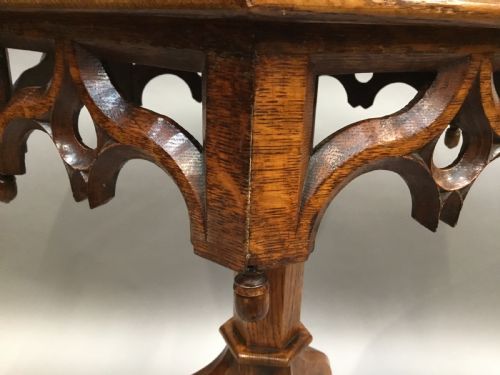 C19TH GOTHIC OAK OCCASIONAL TABLE - ADDITIONAL PHOTO 9