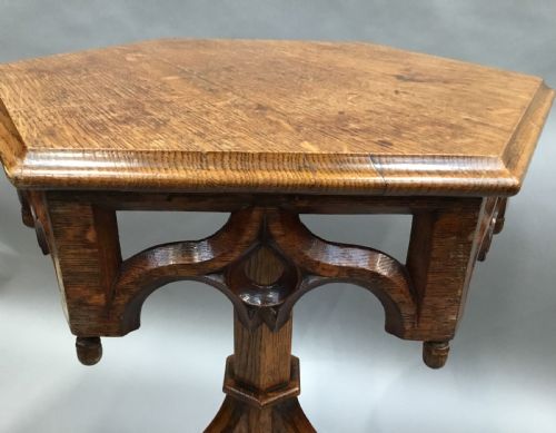 C19TH GOTHIC OAK OCCASIONAL TABLE - ADDITIONAL PHOTO 14