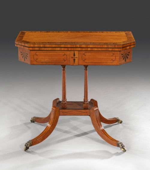 George III Satinwood Card Table of Unusually Small Proportions