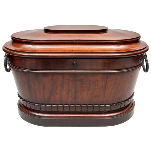 REGENCY MAHOGANY AND BRONZE MOUNTED OVAL WINE COOLER - ADDITIONAL PHOTO 2