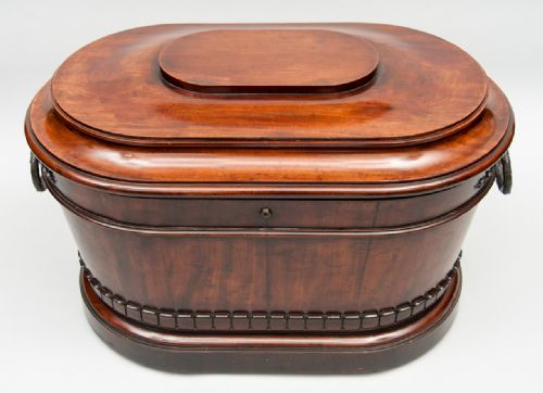 REGENCY MAHOGANY AND BRONZE MOUNTED OVAL WINE COOLER - ADDITIONAL PHOTO 4