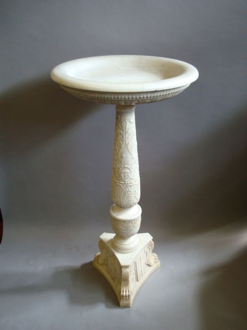 EARLY C19TH ITALIAN CARVED MARBLE TAZZA ON PEDESTAL - ADDITIONAL PHOTO 1
