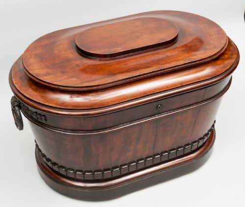 REGENCY MAHOGANY AND BRONZE MOUNTED OVAL WINE COOLER - ADDITIONAL PHOTO 12