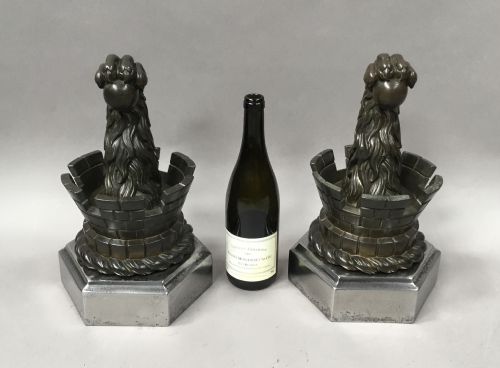 C19TH PAIR OF BRONZE DOOR STOPS DOOR PORTERS OR ANDIRONS - ADDITIONAL PHOTO 1