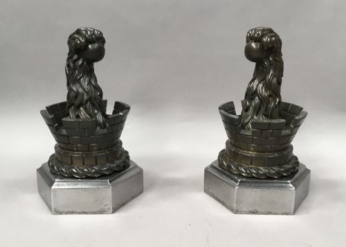 C19TH PAIR OF BRONZE DOOR STOPS DOOR PORTERS OR ANDIRONS - ADDITIONAL PHOTO 2