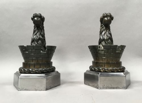 C19TH PAIR OF BRONZE DOOR STOPS DOOR PORTERS OR ANDIRONS - ADDITIONAL PHOTO 3
