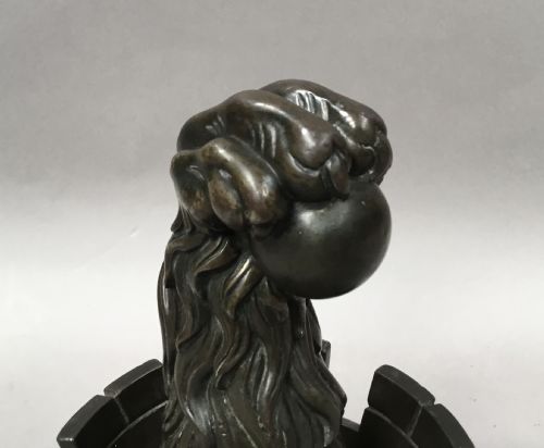 C19TH PAIR OF BRONZE DOOR STOPS DOOR PORTERS OR ANDIRONS - ADDITIONAL PHOTO 9