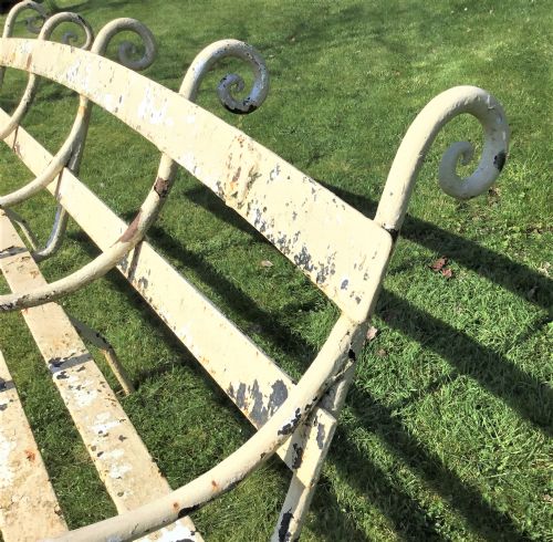 C19TH IRON FOUR SEATER GARDEN SEAT BENCH - ADDITIONAL PHOTO 6