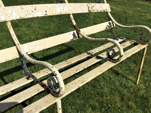 C19TH IRON FOUR SEATER GARDEN SEAT BENCH - ADDITIONAL PHOTO 11