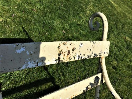 C19TH IRON FOUR SEATER GARDEN SEAT BENCH - ADDITIONAL PHOTO 13