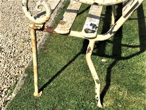 C19TH IRON FOUR SEATER GARDEN SEAT BENCH - ADDITIONAL PHOTO 14