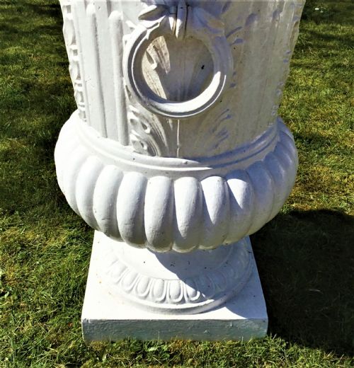C19TH LARGE CAST IRON GARDEN URNS - ADDITIONAL PHOTO 6
